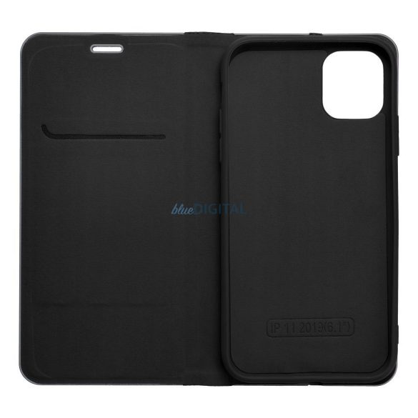 LUNA CARBON könyvtok iPhone 16e - fekete