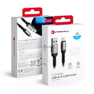 FORCELL F-ENERGY C257 kábel USB-A - Lightning 2,4A 12W Cafule 0,25 m fekete