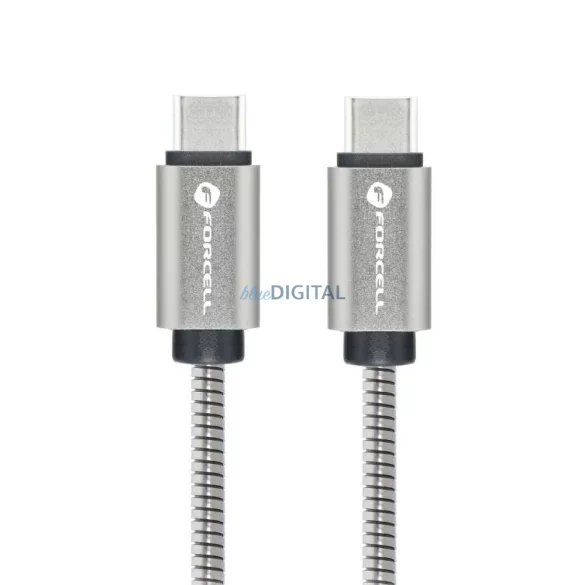 FORCELL F-ENERGY Fém C239 kábel C típusú C típusú PD QC4.0 5A 100W E-jelzés 2 m ezüst