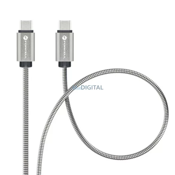FORCELL F-ENERGY Fém C239 kábel C típusú C típusú PD QC4.0 5A 100W E-jelzés 2 m ezüst