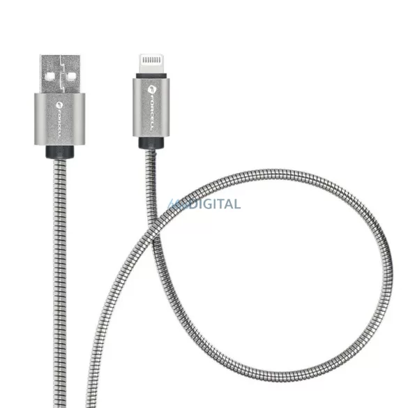 FORCELL F-ENERGY Metal C236 kábel USB-A - Lightning 2,4A 12W 2 m ezüst