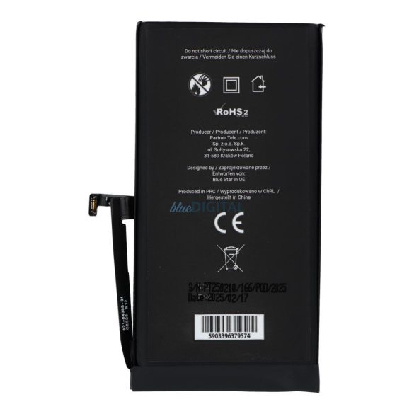 BLUE STAR HQ akkumulátor IPHONE 15-hez 3349 mAh