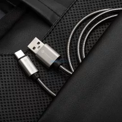   FORCELL F-ENERGY Metal C234 kábel USB-A Type-C QC4.0A 3A 66W 2 m ezüst