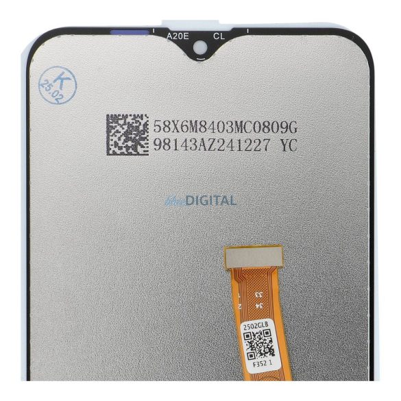 NCC LCD kijelző a SAMSUNG A20E A202F OEM-hez, keret nélkül
