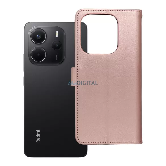 MEZZO könyvtok Xiaomi Redmi Note 14 4G - rózsaarany szín "maci"