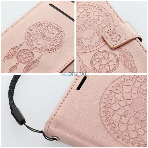 MEZZO könyvtok Xiaomi Redmi Note 14 4G - rózsaarany színű "álomfogó"
