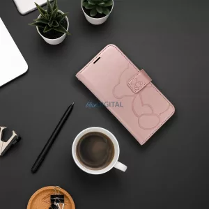 MEZZO könyvtok Samsung Galaxy A16 4G/5G - rózsaarany szín "maci"