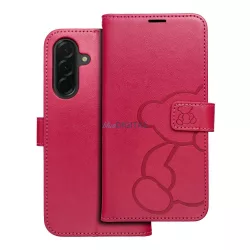   MEZZO könyvtok Samsung Galaxy A36 - élénk rózsaszín "maci"