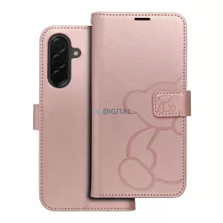   MEZZO könyvtok Samsung Galaxy A36 - rózsaarany szín "maci"