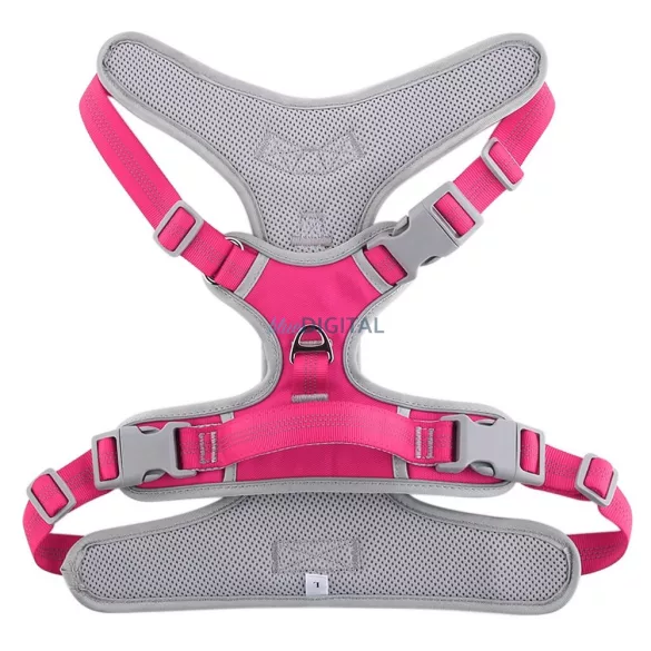 Dog harness OXFORD B size M rózsaszín szürke
