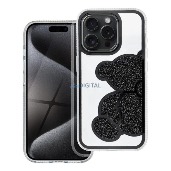 TEDDY BEAR tok iPhone 16e - fekete