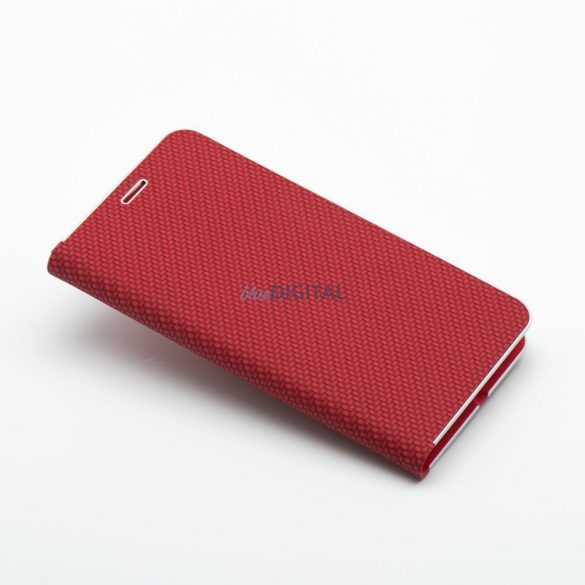 LUNA CARBON könyvtok Xiaomi Redmi Note 14 Pro 4G - piros