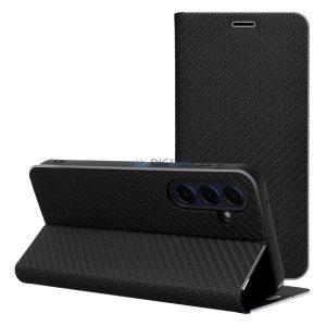 LUNA CARBON könyvtok Xiaomi Redmi Note 14 Pro 4G - fekete