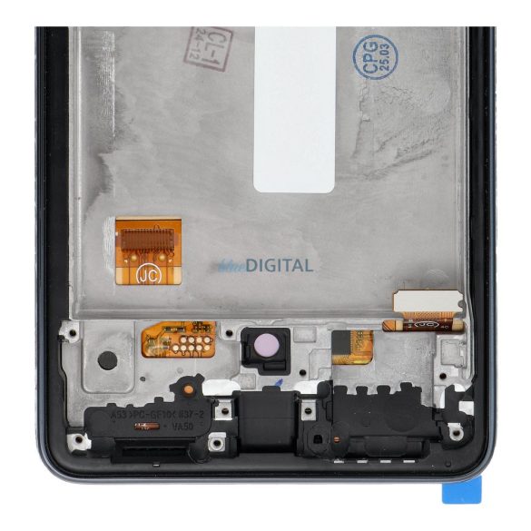 LCD kijelző SAMSUNG A53 A536 HARD OLED kijelzőhöz kerettel fekete