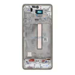   LCD kijelző a SAMSUNG A53 A536 HARD OLED készülékhez, keret ezüst színű - ALKATRÉSZ!