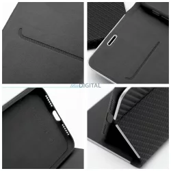 LUNA CARBON könyvtok Xiaomi Redmi Note 14 4G - fekete