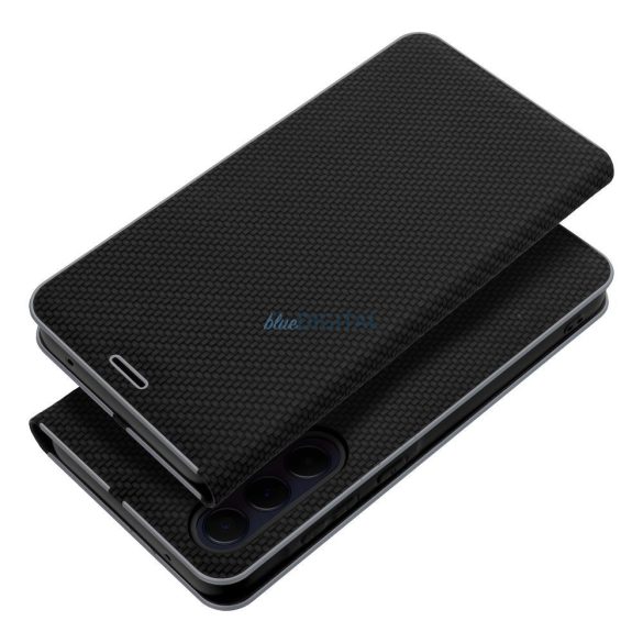 LUNA CARBON könyvtok Xiaomi Redmi Note 14 4G - fekete