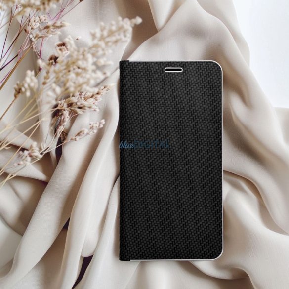 LUNA CARBON könyvtok Xiaomi Redmi Note 14 4G - fekete