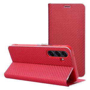 LUNA CARBON könyvtok Xiaomi Redmi Note 14 4G - piros