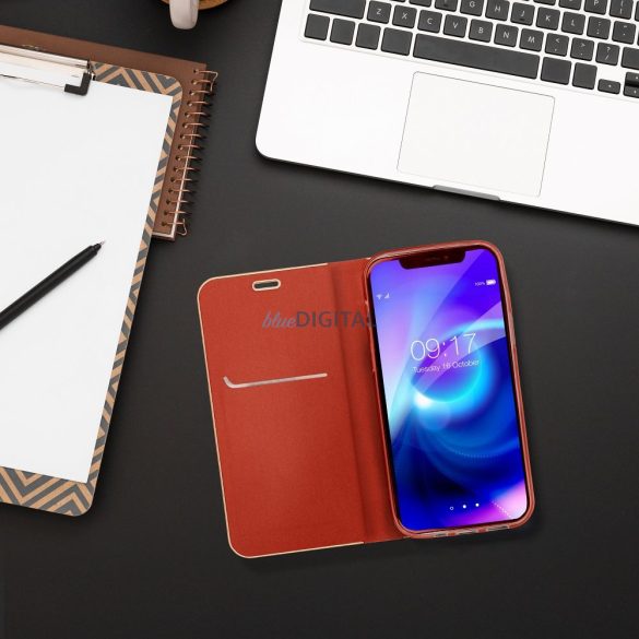 LUNA GOLD könyvtok Xiaomi Redmi Note 14 4G - piros
