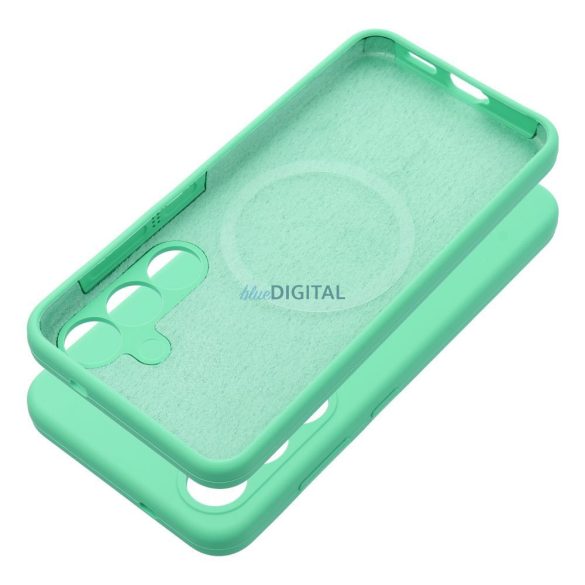 SILICONE 2mm MagSafe-kompatibilis tok Samsung Galaxy S25 Plus - mentazöld