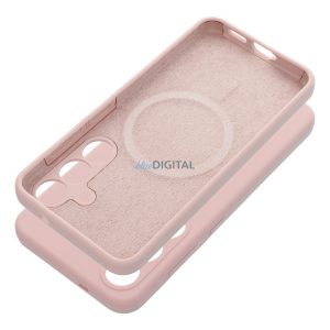 SILICONE 2mm MagSafe-kompatibilis tok Samsung Galaxy S25 Ultra - halvány rózsaszín