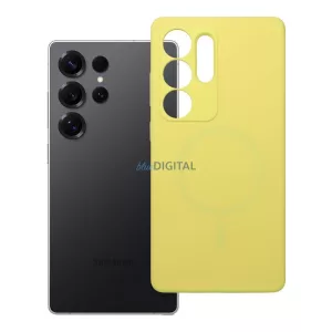 SILICONE 2mm MagSafe-kompatibilis tok Samsung Galaxy S25 Ultra - citromsárga