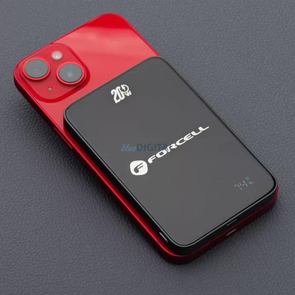 FORCELL F-ENERGY F5K8 Super Slim powerbank kompatibilis MagSafe PD3.0 QC4.0 15W 5000 mAh feketével
