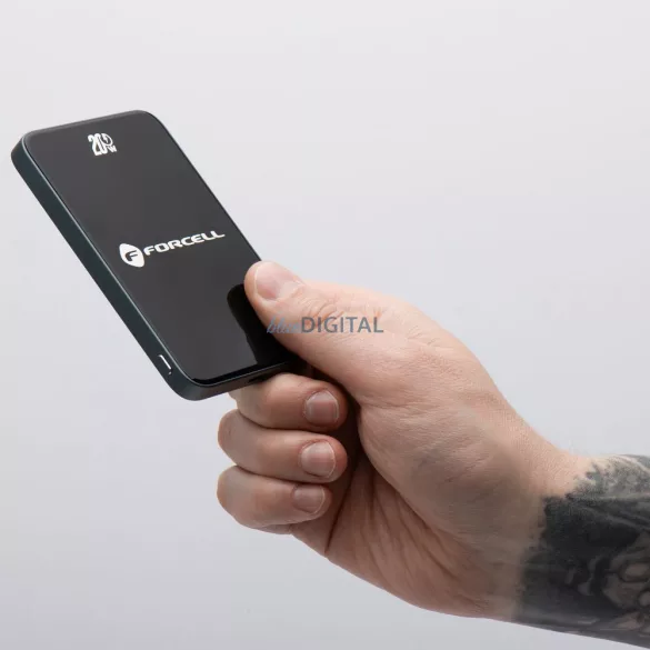 FORCELL F-ENERGY F5K8 Super Slim powerbank kompatibilis MagSafe PD3.0 QC4.0 15W 5000 mAh feketével