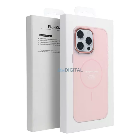 FRAME MagSafe-kompatibilis tok iPhone 14 Pro - púderrózsaszín