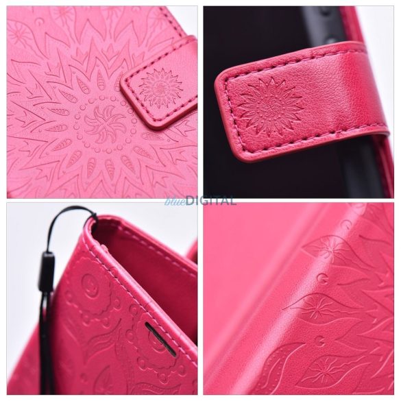 MEZZO könyvtok Samsung Galaxy S25 Edge - élénk rózsaszín "mandala"