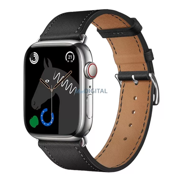 FORCELL F-DESIGN FA20 mágneses öko bőrszíj APPLE Watch 38 / 40 / 41 mm fekete