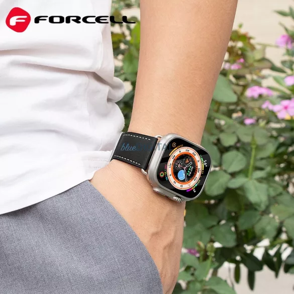 FORCELL F-DESIGN FA20 mágneses öko bőrszíj APPLE Watch 38 / 40 / 41 mm fekete