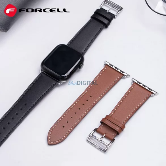 FORCELL F-DESIGN FA20 mágneses öko bőrszíj APPLE Watch 38 / 40 / 41 mm fekete