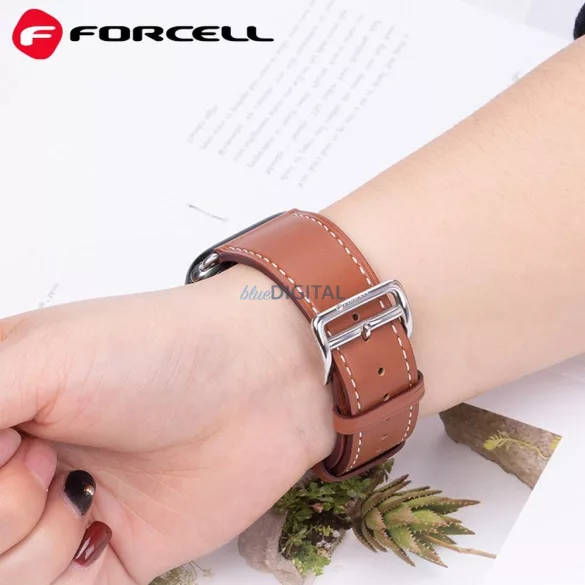 FORCELL F-DESIGN FA20 mágneses öko bőrszíj APPLE Watch 38 / 40 / 41 mm barna színű