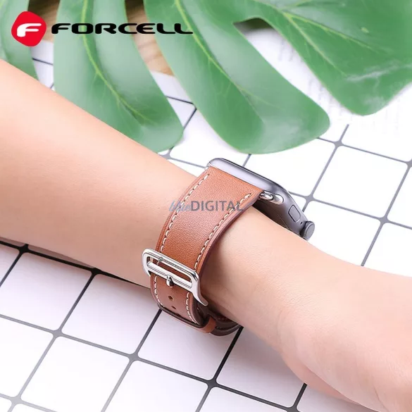 FORCELL F-DESIGN FA20 mágneses öko bőrszíj APPLE Watch 38 / 40 / 41 mm barna színű