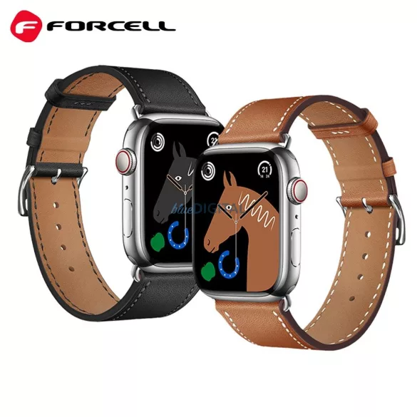 FORCELL F-DESIGN FA20 mágneses öko bőrszíj APPLE Watch 38 / 40 / 41 mm barna színű