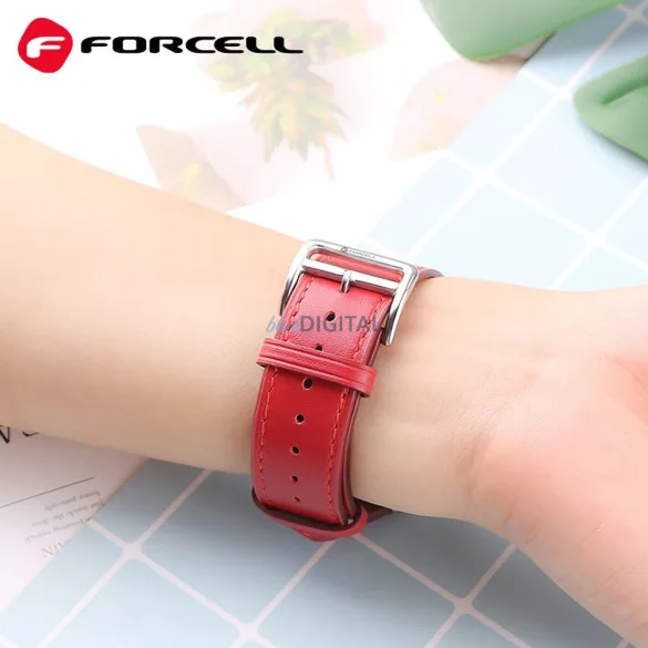 FORCELL F-DESIGN FA20 mágneses öko bőrszíj APPLE Watch 38 / 40 / 41 mm piros