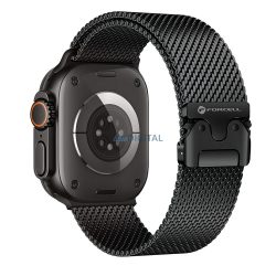   FORCELL F-DESIGN FA11 rozsdamentes acél szíj APPLE Watch 38 / 40 / 41 mm fekete