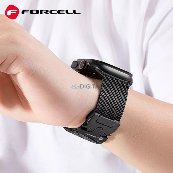 FORCELL F-DESIGN FA11 rozsdamentes acél szíj APPLE Watch 38 / 40 / 41 mm fekete