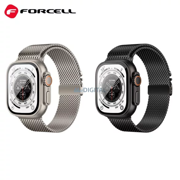 FORCELL F-DESIGN FA11 rozsdamentes acél szíj APPLE Watch 38 / 40 / 41 mm fekete