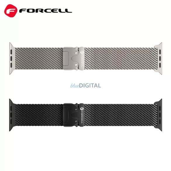 FORCELL F-DESIGN FA11 rozsdamentes acél szíj APPLE Watch 38 / 40 / 41 mm fekete