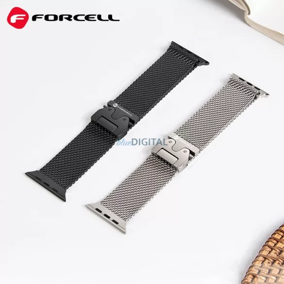 FORCELL F-DESIGN FA11 rozsdamentes acél szíj APPLE Watch 38 / 40 / 41 mm fekete