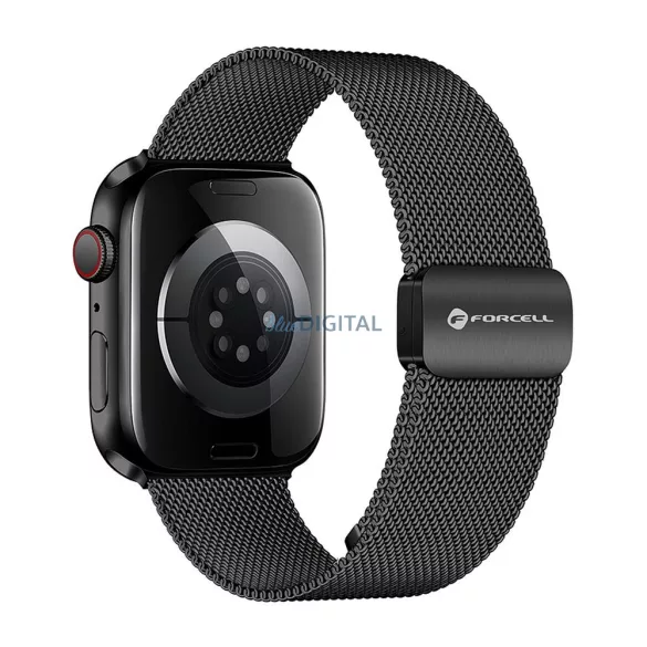 FORCELL F-DESIGN FA14 mágneses rozsdamentes acél szíj APPLE Watch 38 / 40 / 41 mm fekete