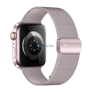 FORCELL F-DESIGN FA14 mágneses rozsdamentes acél szíj APPLE Watch 38 / 40 / 41 mm-es rózsaszín 