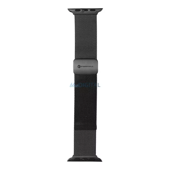 FORCELL F-DESIGN FA14 mágneses rozsdamentes acél szíj APPLE Watch 42 / 44 / 45 / 49 mm fekete