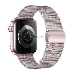   FORCELL F-DESIGN FA14 mágneses rozsdamentes acél szíj APPLE Watch 42 / 44 / 45 / 49 mm-es rózsaszínű
