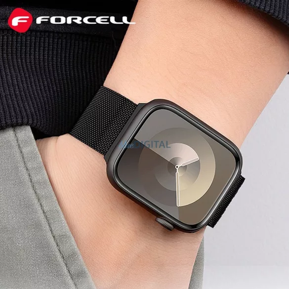 FORCELL F-DESIGN FA14 mágneses rozsdamentes acél szíj APPLE Watch 42 / 44 / 45 / 49 mm-es rózsaszínű
