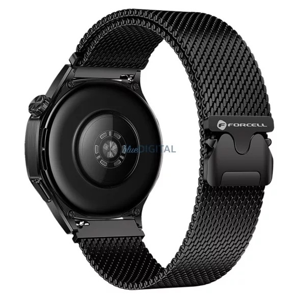 FORCELL F-DESIGN FS10 acél szíj SAMSUNG Watch 20 mm-es fekete színű