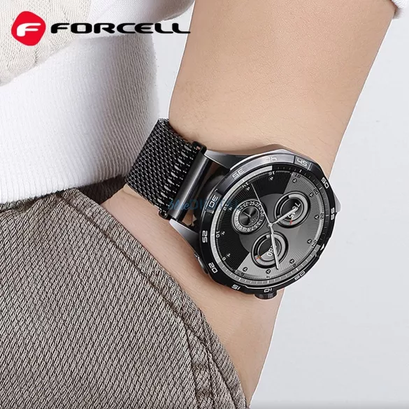 FORCELL F-DESIGN FS10 acél szíj SAMSUNG Watch 20 mm-es fekete színű